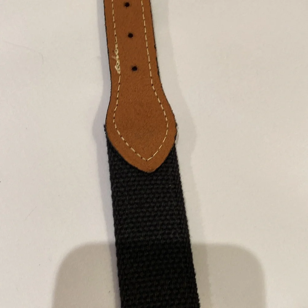NWT Virginia Tech Hokies ribbon canvas belt with leather accents Sz 38